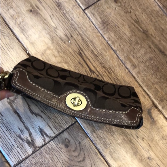 Like new brown Coach wristlet - Picture 3 of 6